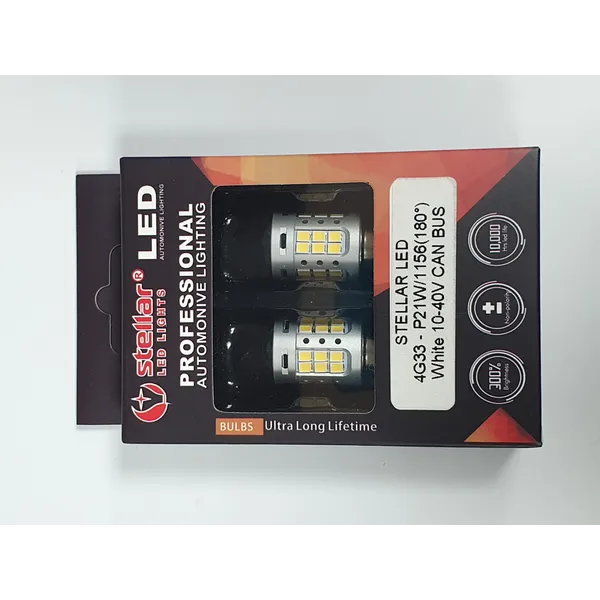 LED лампа Stellar 4G33 1156 BA15s 10-40V CanBus біла