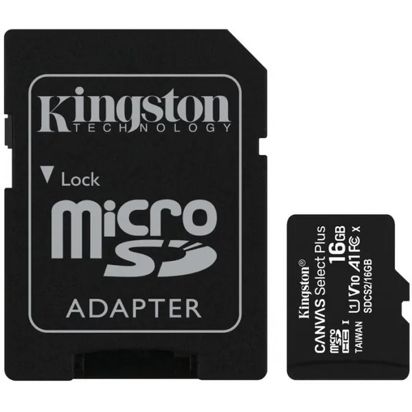 Карта пам'яті MicroSDHC 16GB UHS-I Class 10 Kingston Canvas Select Plus