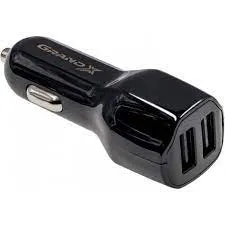 Зарядний пристрій USB Grand-X (2USB 2.1A) Black (CH-26)