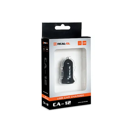 Зарядний пристрій USB REAL-EL CA-12 (1USBx1A) Black 3