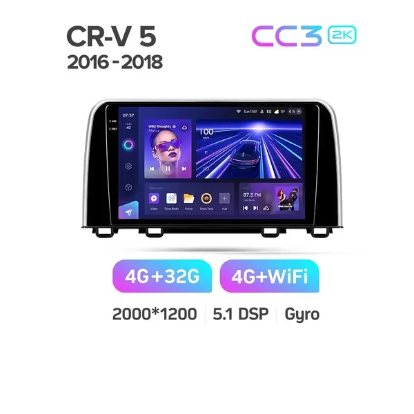 Штатна магнітола Teyes CC3 2k 4+32 Gb Honda CR-V 5 RT RW 2016-2018 3