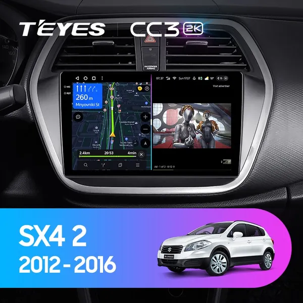 Штатная магнитола Teyes CC3 2k 6+128 Gb Suzuki SX4 2 S-Cross 2012-2016