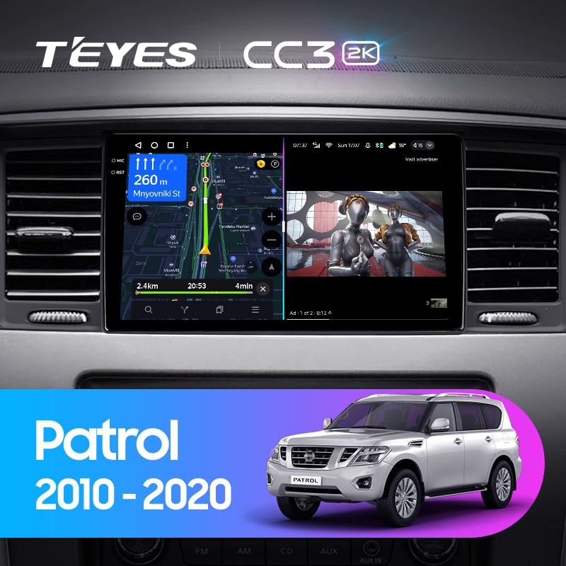 Штатная магнитола Teyes CC3 2k 6+128 Gb Nissan Patrol Y62 2010-2020 ᐉ ...