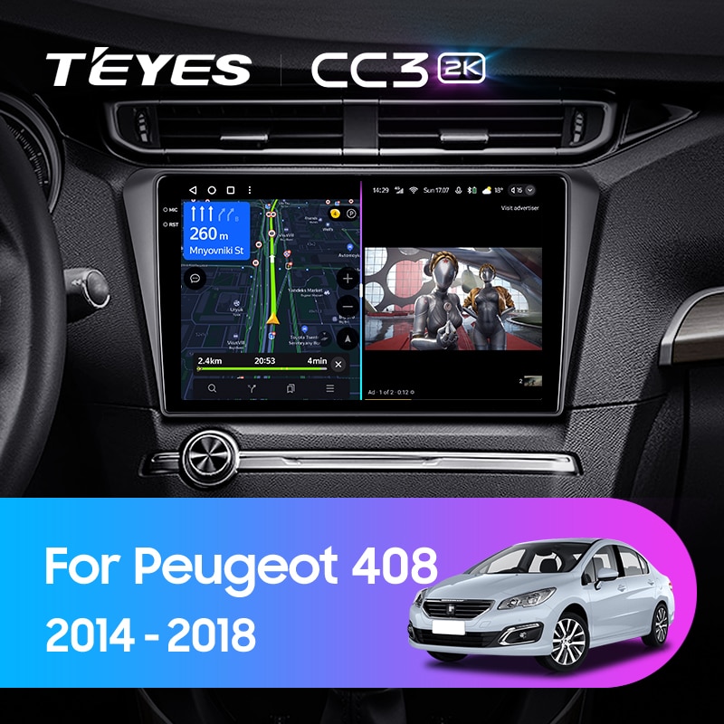 Штатная магнитола Teyes CC3 2k 6+128 Gb Peugeot 408 2014-2018 ᐉ купить ...